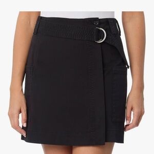 Black Twill Belted Skirt by Briggs